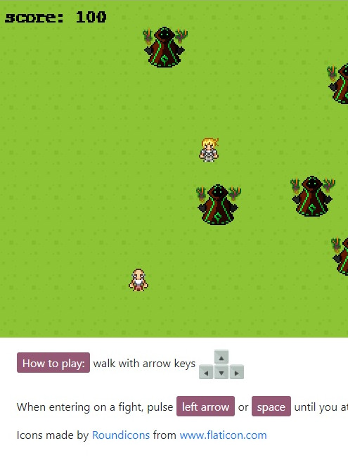 RPG game project. Main screenshot of the game.